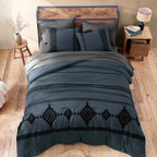 Amberspace Embroidery 7-piece Bed in a Bag Full Comforter Set with Sheets
