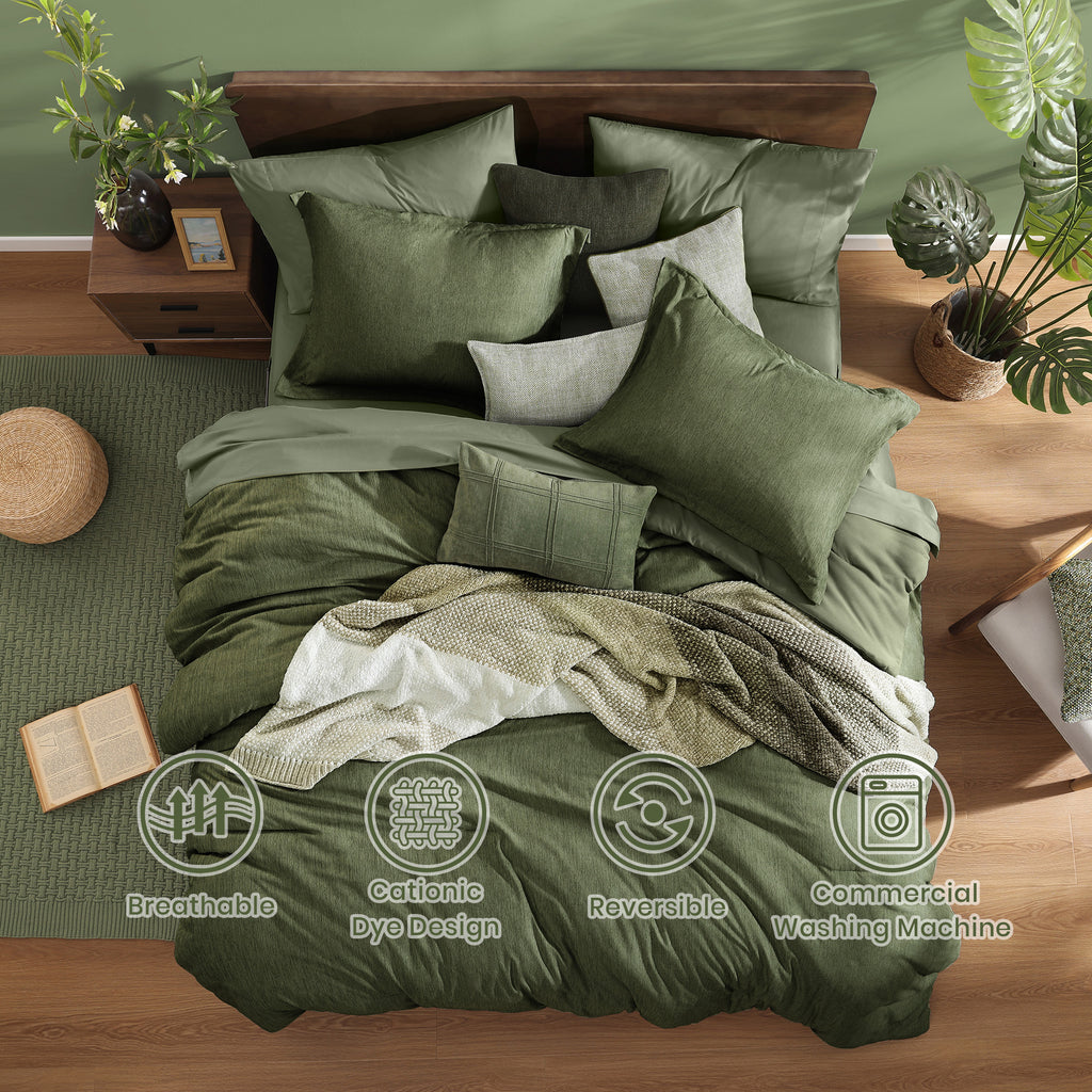 Amberspace Cationic Dyeing 7-piece Bed in a Bag Comforter Set with Sheets