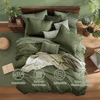 Amberspace Cationic Dyeing 7-piece Bed in a Bag Comforter Set with Sheets