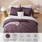 Amberspace Ruffle Design 7-piece Bed in a Bag Comforter Set with Sheets