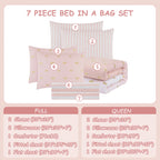 Amberspace Diamond Bow Design 5/7-piece Bed in a Bag Comforter Set with Sheets