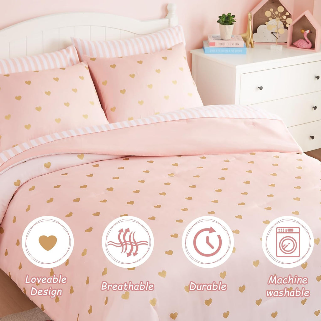 Amberspace Diamond Bow Design 5/7-piece Bed in a Bag Comforter Set with Sheets