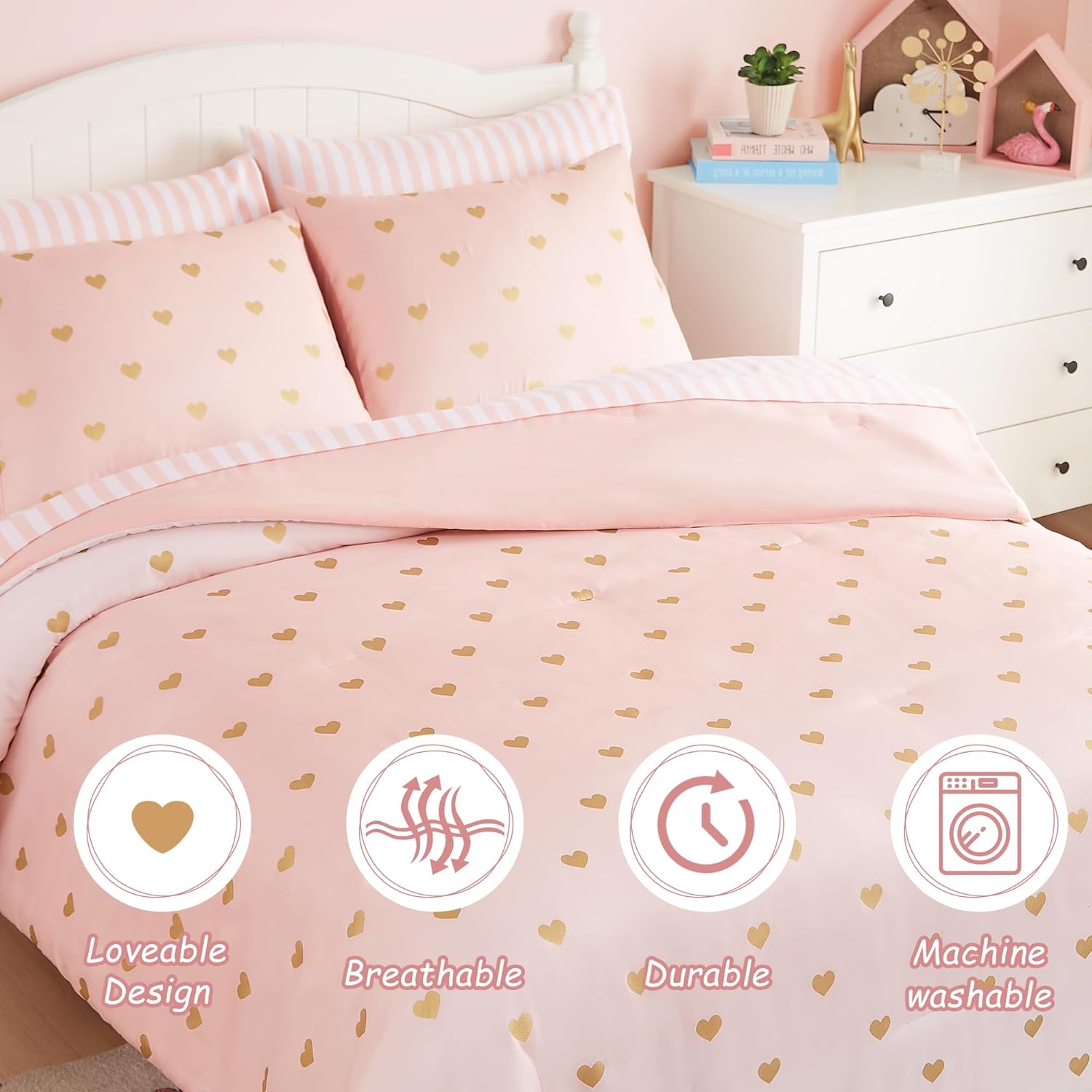 Amberspace Diamond Bow Design 5/7-piece Bed in a Bag Comforter Set with Sheets