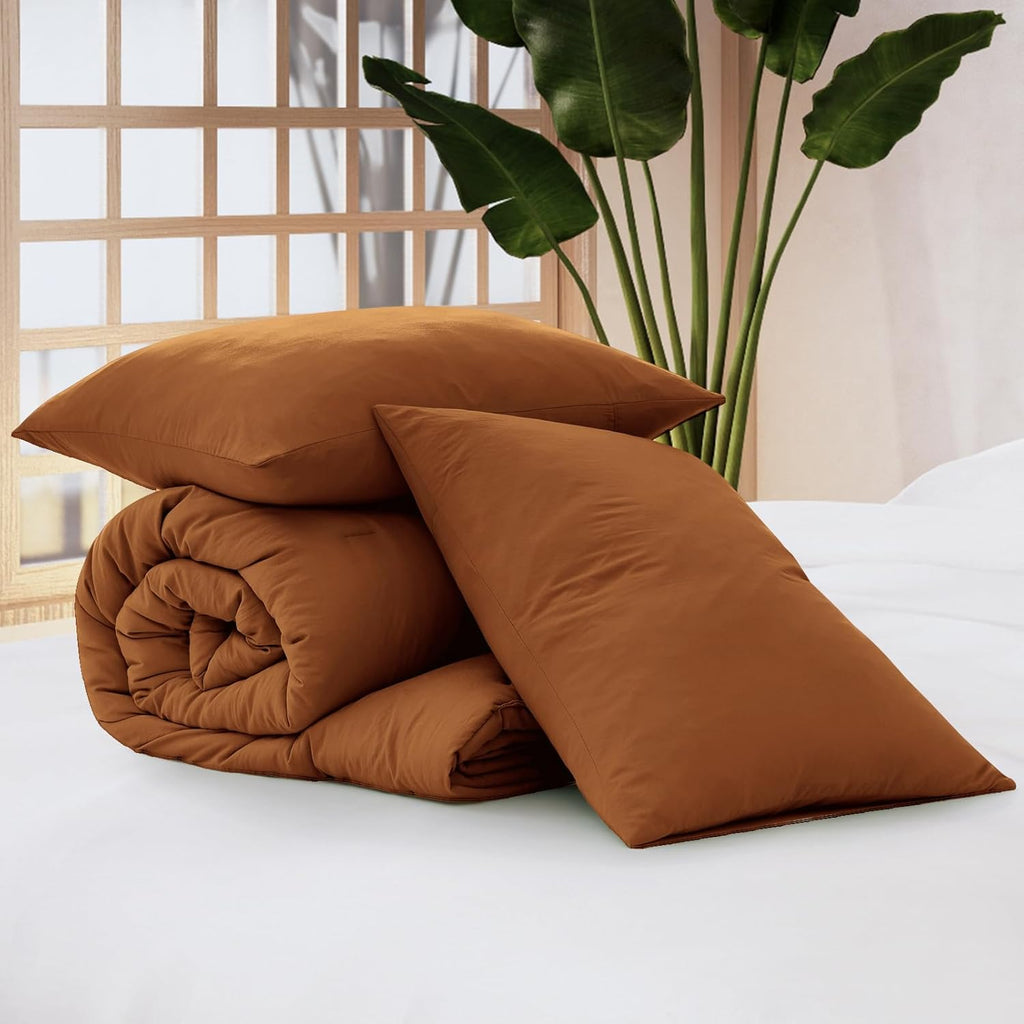 Amberspace Prewashed fabric 2/3-piece Bed in a Bag Comforter Set with Sheets