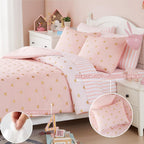 Amberspace Diamond Bow Design 5/7-piece Bed in a Bag Comforter Set with Sheets