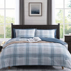 Amberspace Plaid Design Bed in a Bag Comforter Set with Sheets