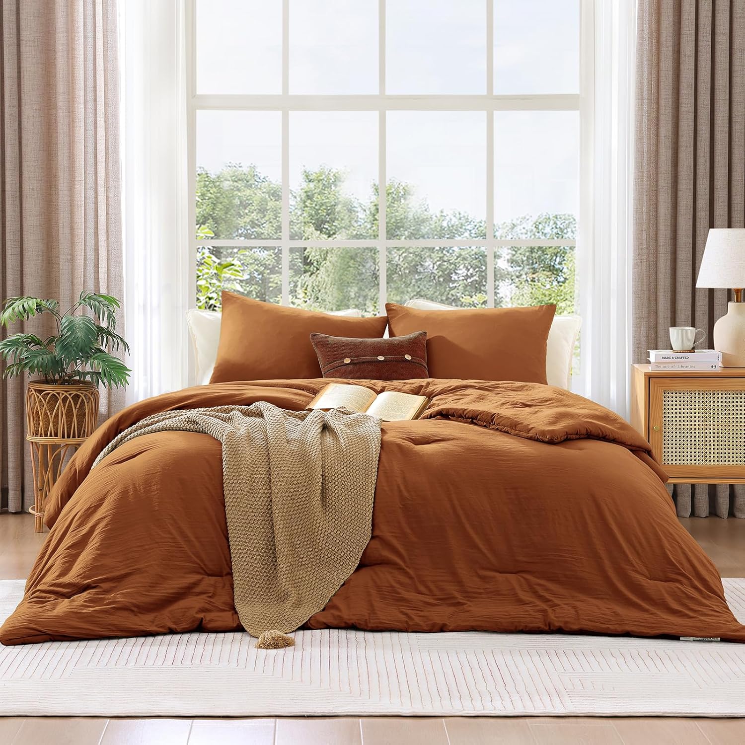 Amberspace Prewashed fabric 2/3-piece Bed in a Bag Comforter Set with Sheets