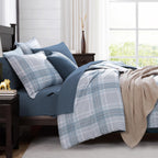 Amberspace Plaid Design Bed in a Bag Comforter Set with Sheets