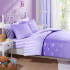 Amberspace Diamond Bow Design 5/7-piece Bed in a Bag Comforter Set with Sheets