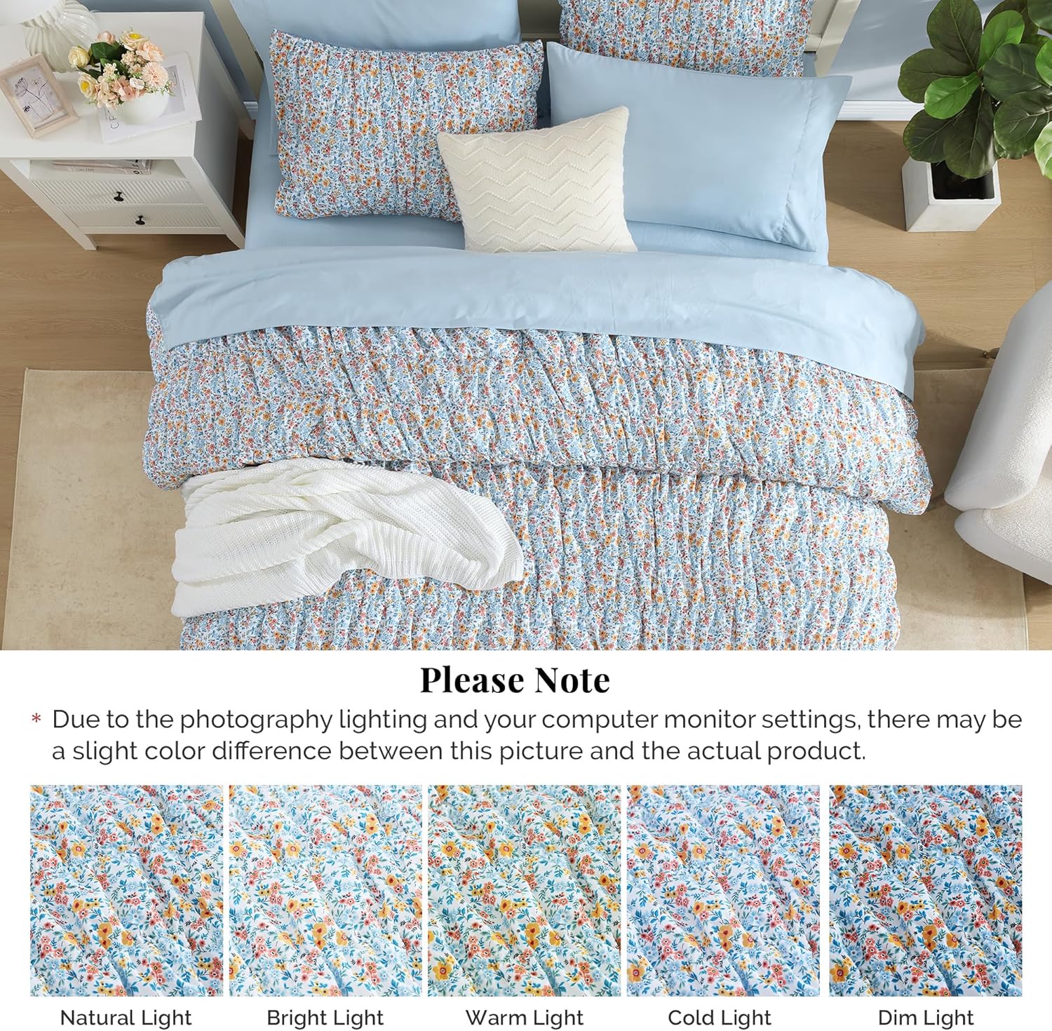 Amberspace Puff 7-piece Bed in a Bag Comforter Set with Sheets
