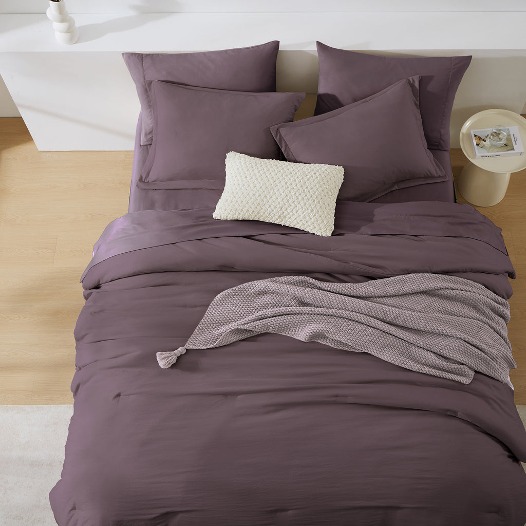 Amberspace Prewashed fabric 7-piece Bed in a Bag Comforter Set with Sheets