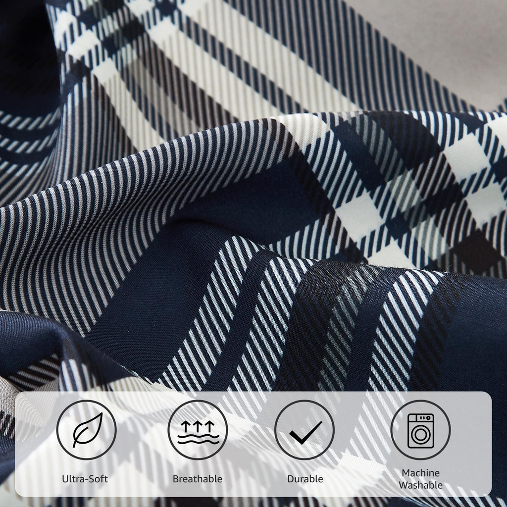 Amberspace Plaid Design Bed in a Bag Comforter Set with Sheets