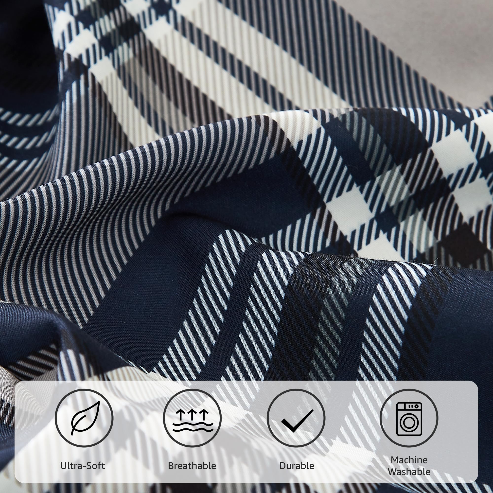 Amberspace Plaid Design Bed in a Bag Comforter Set with Sheets
