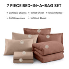Amberspace Cationic Dyeing 7-piece Bed in a Bag Comforter Set with Sheets