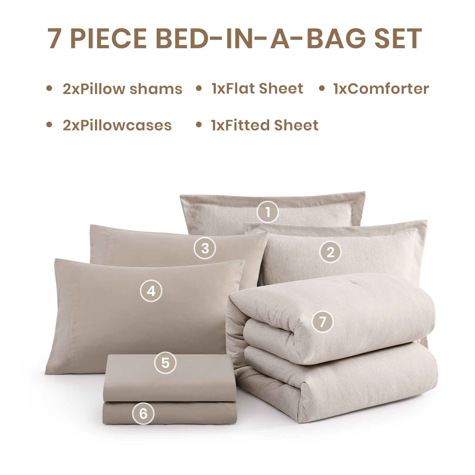 Amberspace Cationic Dyeing 7-piece Bed in a Bag Comforter Set with Sheets