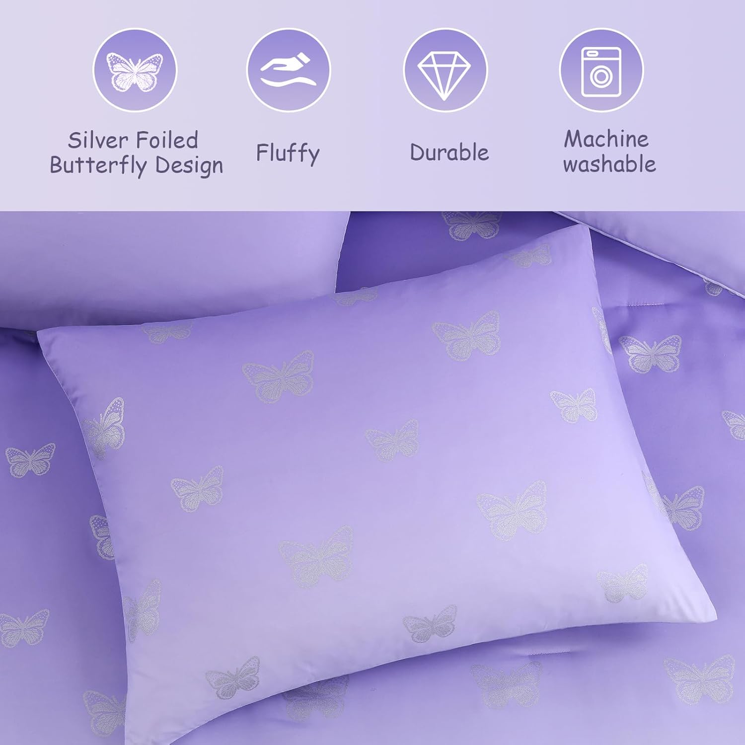 Amberspace Diamond Bow Design 5/7-piece Bed in a Bag Comforter Set with Sheets