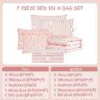 Amberspace Diamond Bow Design 5/7-piece Bed in a Bag Comforter Set with Sheets