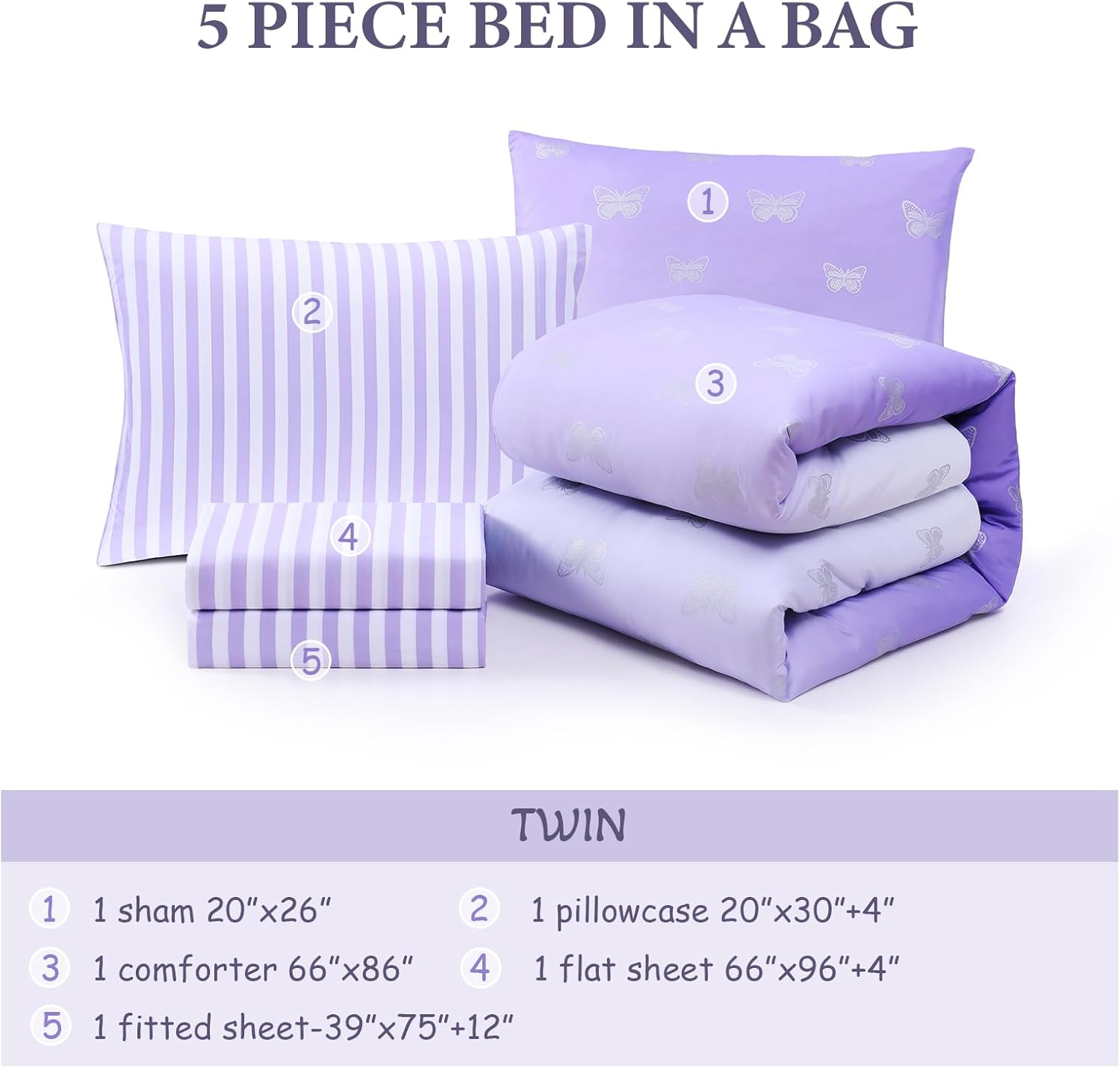 Amberspace Diamond Bow Design 5/7-piece Bed in a Bag Comforter Set with Sheets