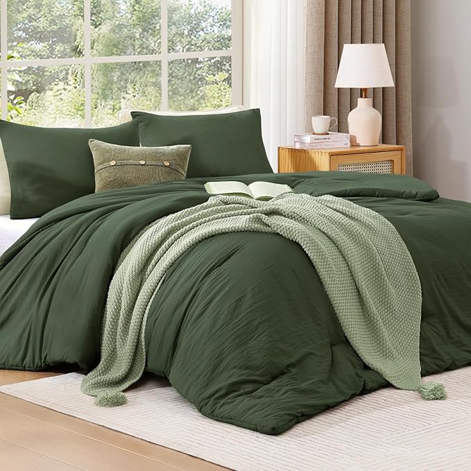 Amberspace Prewashed fabric 2/3-piece Bed in a Bag Comforter Set with Sheets