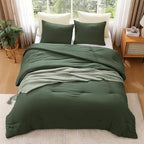 Amberspace Prewashed fabric 2/3-piece Bed in a Bag Comforter Set with Sheets