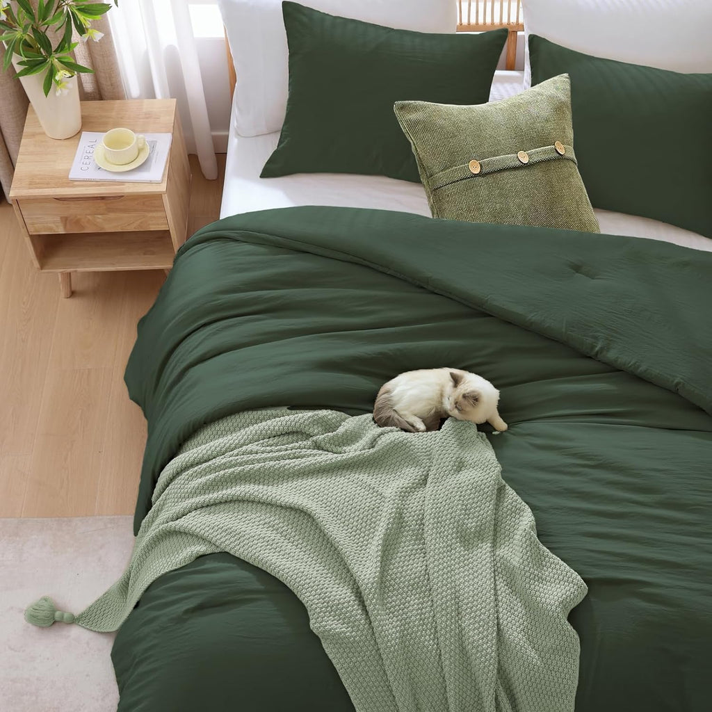 Amberspace Prewashed fabric 2/3-piece Bed in a Bag Comforter Set with Sheets