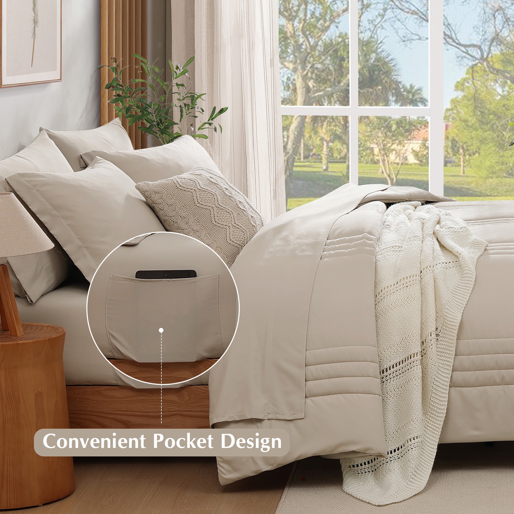 Amberspace 7-Piece Bed in a Bag Comforter Set with Sheets