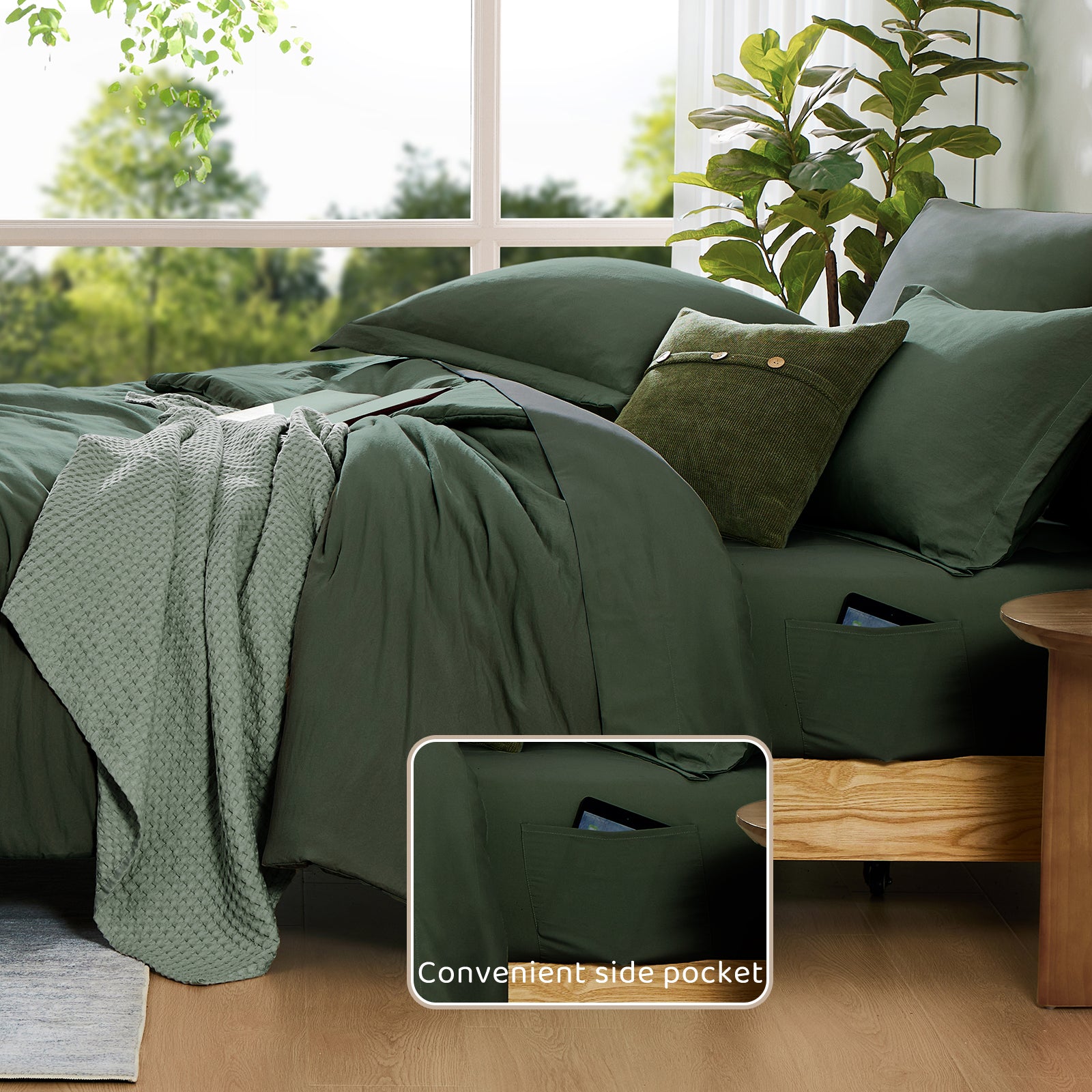 Amberspace Prewashed fabric 7-piece Bed in a Bag Comforter Set with Sheets