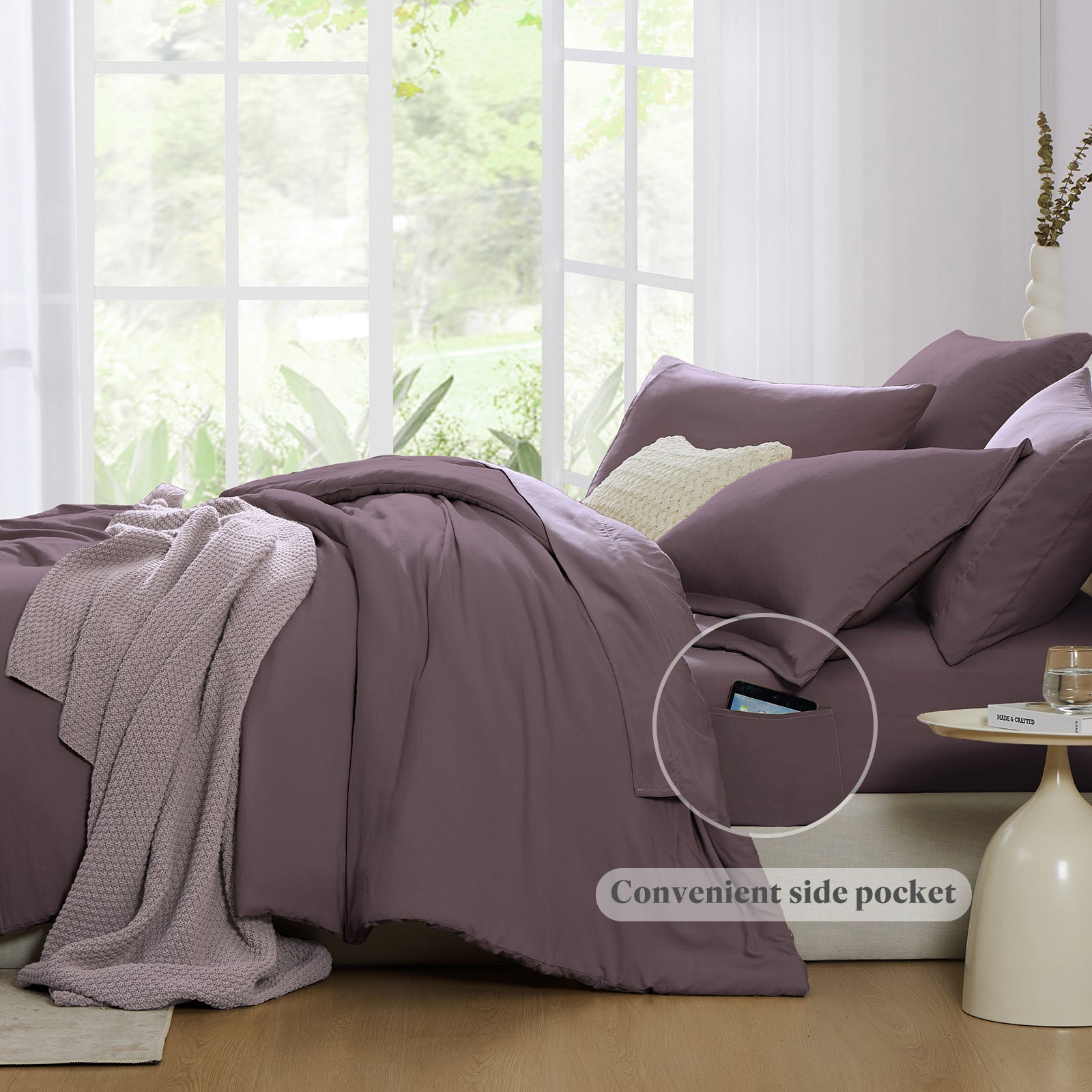 Amberspace Prewashed fabric 7-piece Bed in a Bag Comforter Set with Sheets