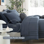 Amberspace 7-Piece Bed in a Bag Comforter Set with Sheets