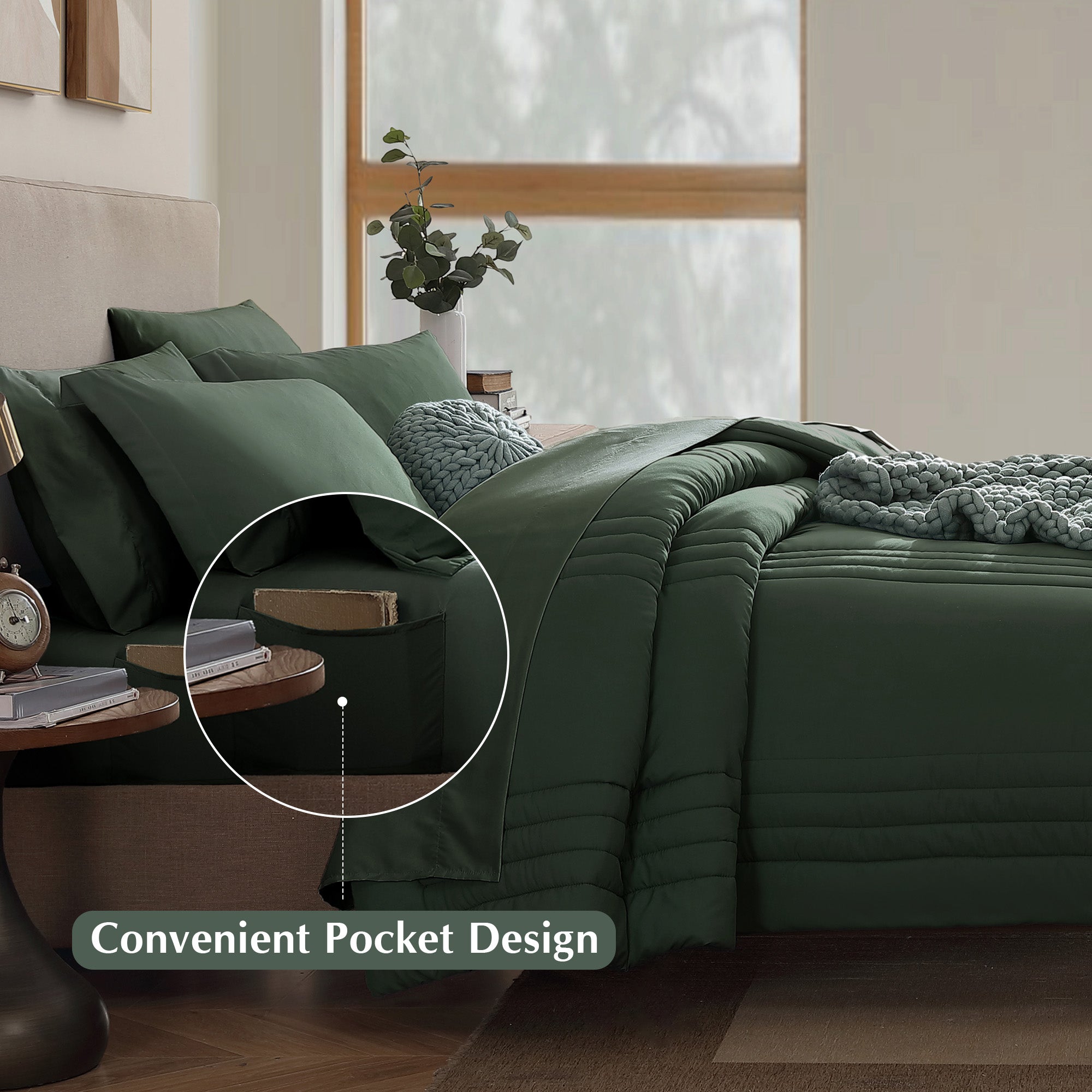 Amberspace 7-Piece Bed in a Bag Comforter Set with Sheets