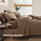 Amberspace 7-Piece Bed in a Bag Comforter Set with Sheets