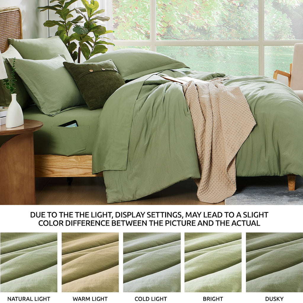 Amberspace Prewashed fabric 7-piece Bed in a Bag Comforter Set with Sheets