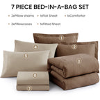 Amberspace Cationic Dyeing 7-piece Bed in a Bag Comforter Set with Sheets