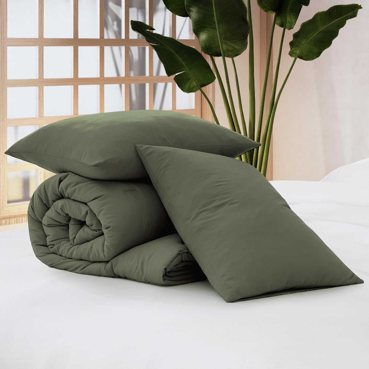 Amberspace Prewashed fabric 2/3-piece Bed in a Bag Comforter Set with Sheets