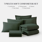 Amberspace Prewashed fabric 7-piece Bed in a Bag Comforter Set with Sheets