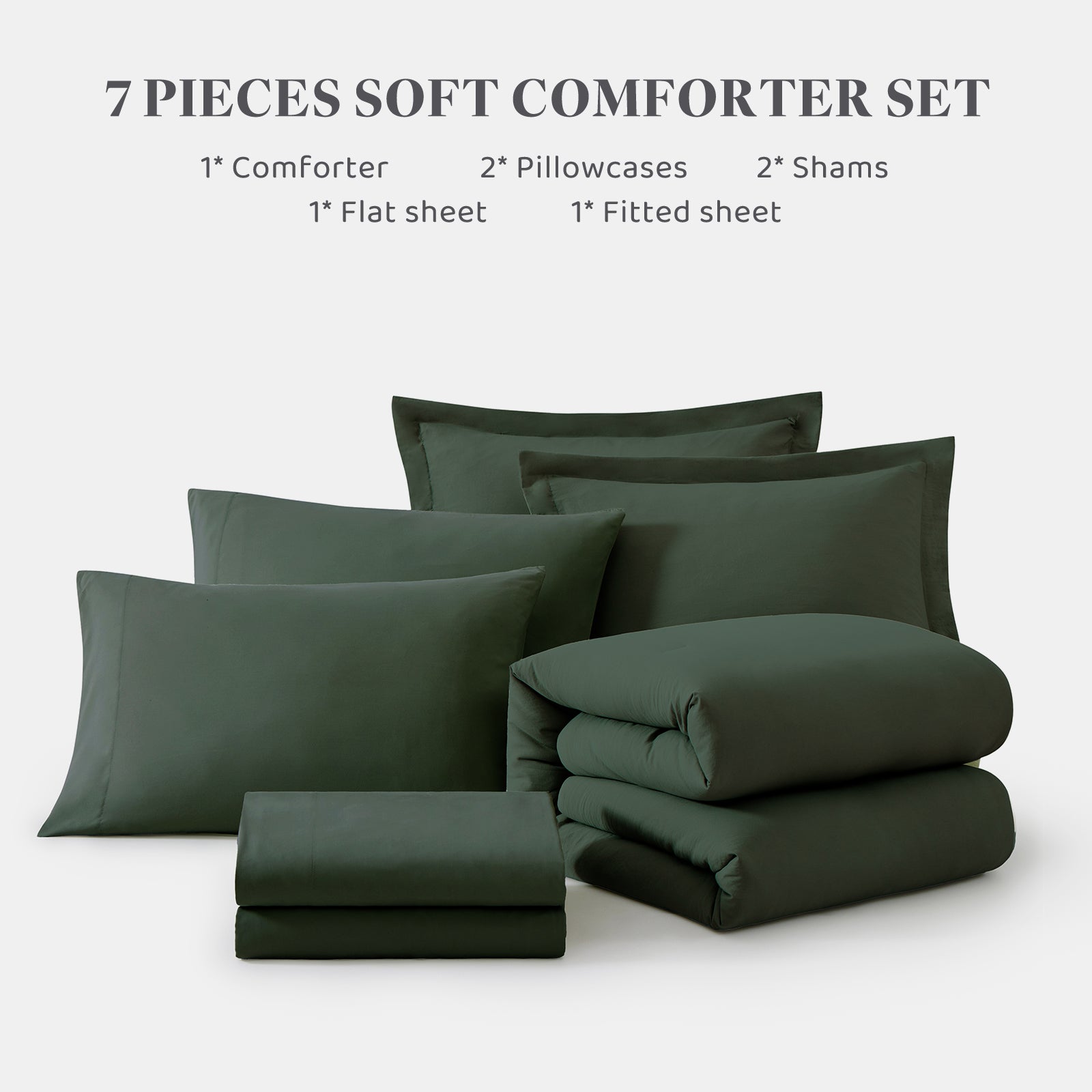 Amberspace Prewashed fabric 7-piece Bed in a Bag Comforter Set with Sheets