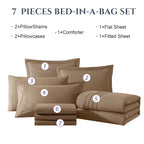 Amberspace 7-Piece Bed in a Bag Comforter Set with Sheets