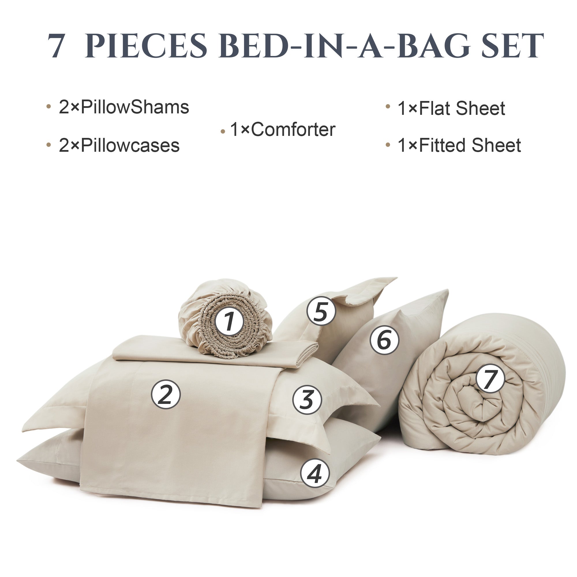 Amberspace 7-Piece Bed in a Bag Comforter Set with Sheets