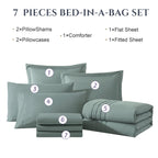 Amberspace 7-Piece Bed in a Bag Comforter Set with Sheets