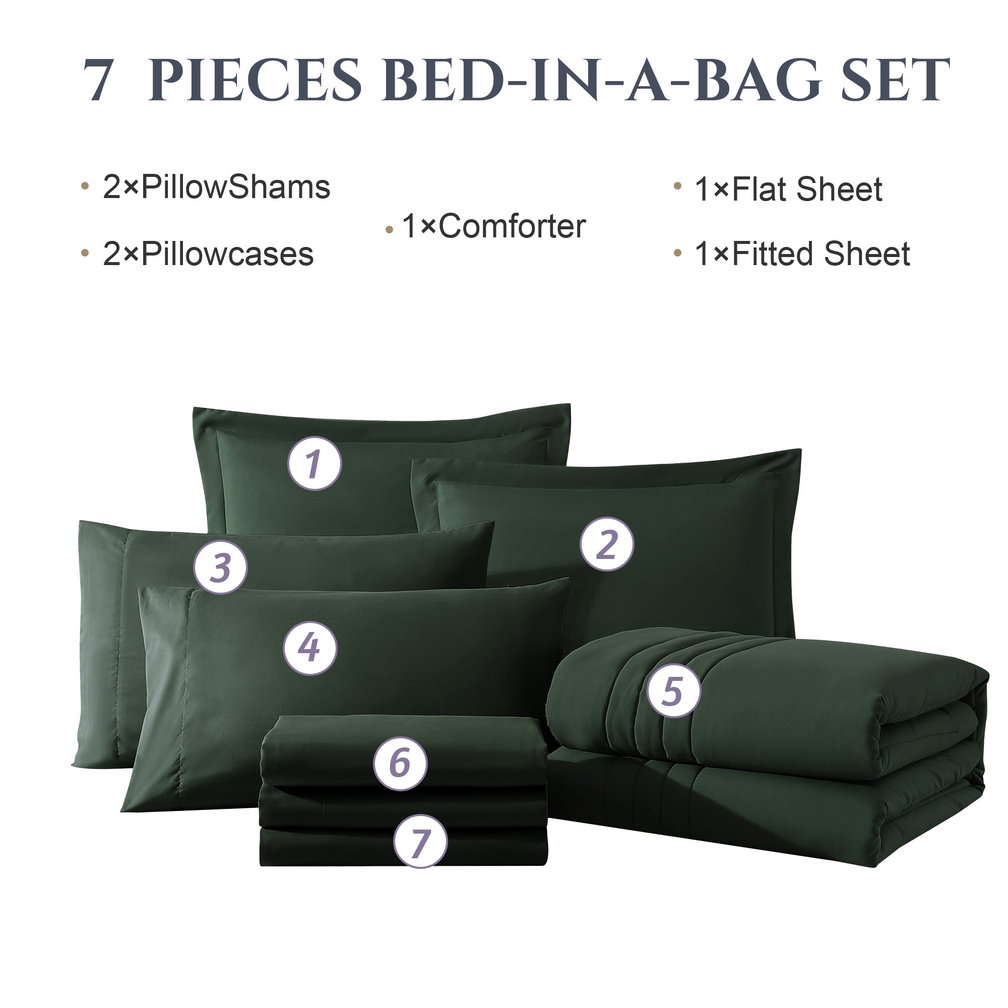 Amberspace 7-Piece Bed in a Bag Comforter Set with Sheets