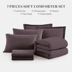 Amberspace Prewashed fabric 7-piece Bed in a Bag Comforter Set with Sheets