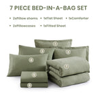 Amberspace Cationic Dyeing 7-piece Bed in a Bag Comforter Set with Sheets