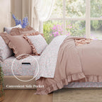 Amberspace Ruffle Design 7-piece Bed in a Bag Comforter Set with Sheets