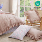 Amberspace Ruffle Design 7-piece Bed in a Bag Comforter Set with Sheets