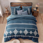Amberspace Embroidery 7-piece Bed in a Bag Full Comforter Set with Sheets