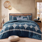 Amberspace Embroidery 7-piece Bed in a Bag Full Comforter Set with Sheets