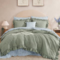 Amberspace Ruffle Design 7-piece Bed in a Bag Comforter Set with Sheets