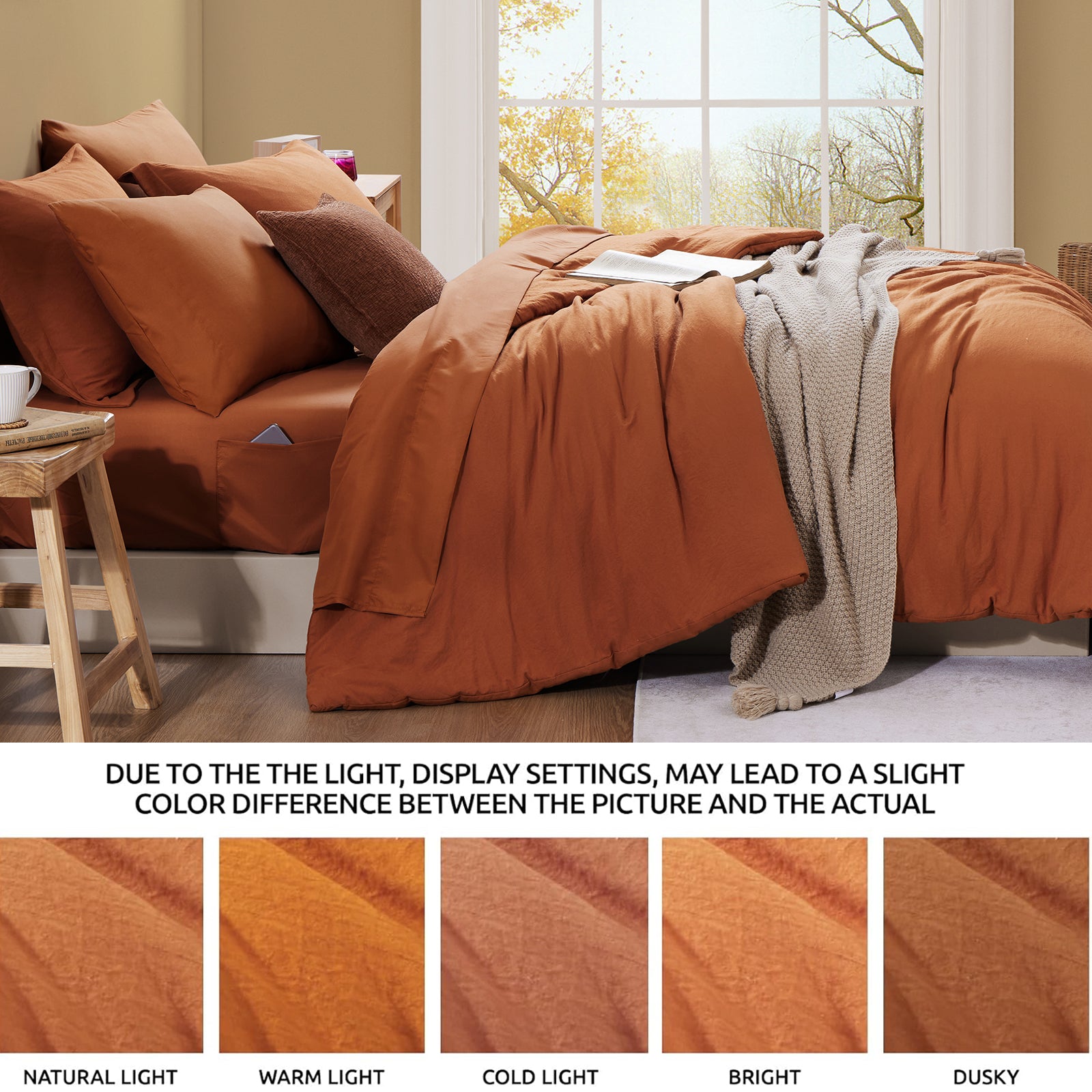 Amberspace Prewashed fabric 7-piece Bed in a Bag Comforter Set with Sheets