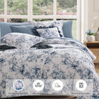 Amberspace Botanical Flowers Design 7-piece Bed in a Bag Comforter Set with Sheets