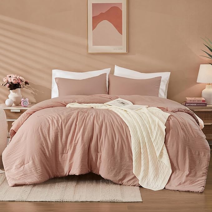 Amberspace Prewashed fabric 2/3-piece Bed in a Bag Comforter Set with Sheets